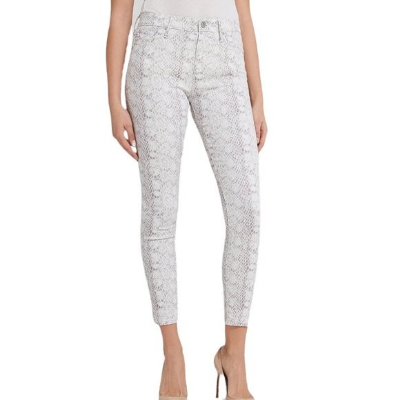 AG Jeans Ivory Python Farrah Skinny Jeans - Picture 2 of 9